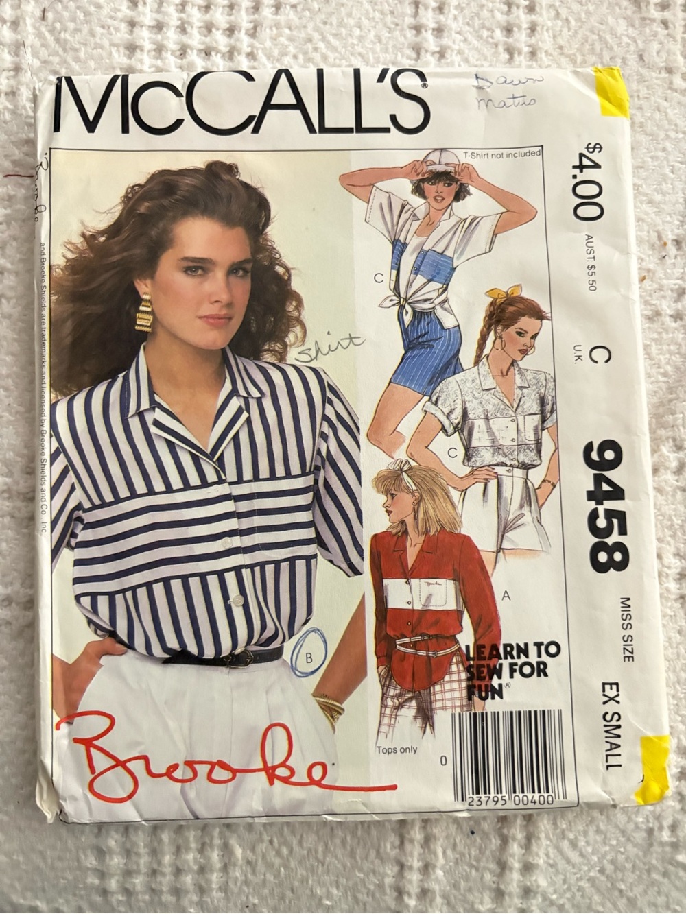 McCall’s Pattern 9458 for Misses’ Shirts